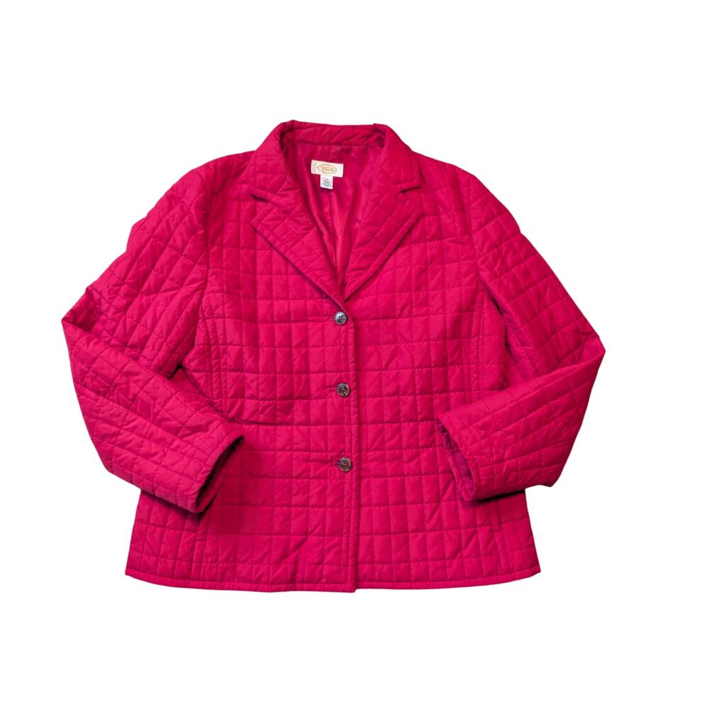 Talbots Women’s Pink Quilted Blazer Button Front Lightweight Jacket Coat Size 12